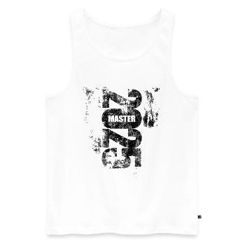 Master bestanden 2025 - Prüfung - Erfolg - Männer Premium Bio Tank Top - Weiß - Vorne - Michal (187cm)
