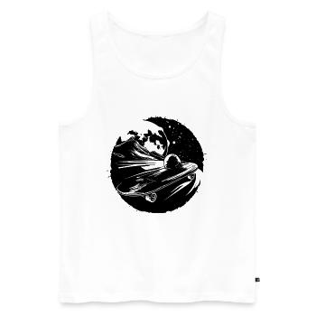 Skateboarding Sketch - Men's Premium Organic Tank Top - white - Front - AI Model Male 178 light (178cm)