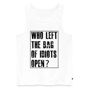 who left the bag - Männer Premium Bio Tank Top - Weiß - Vorne - AI Model Male 178 light (178cm)