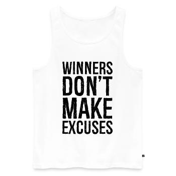 winners don't make excuses - Men's Premium Organic Tank Top - white - Front - AI Model Male 178 light (178cm)