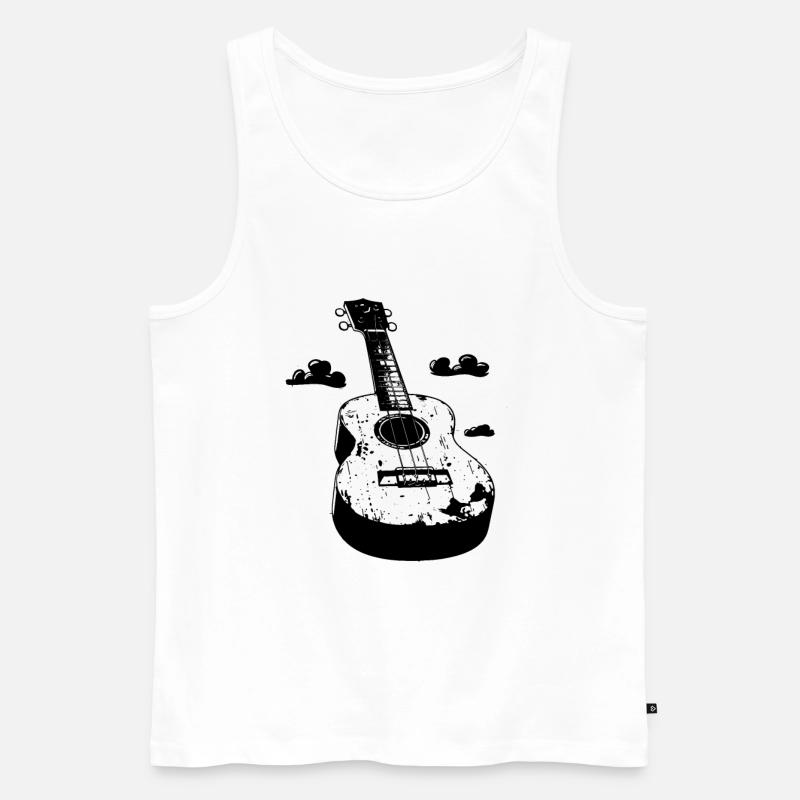 Ukulele Comic-Stil - Männer Premium Bio Tank Top - Weiß