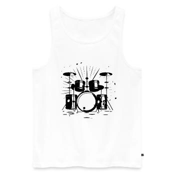 Trapset Sketch - Men's Premium Organic Tank Top - white - Front - AI Model Male 178 light (178cm)