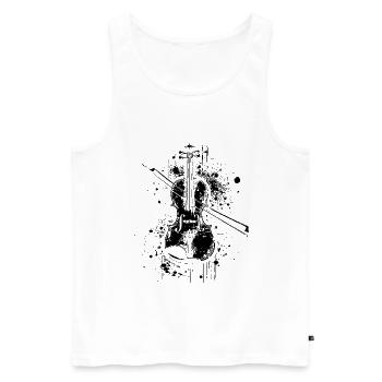 Dessin de violon - Débardeur bio Premium Homme - blanc - Devant - Michal (187cm)