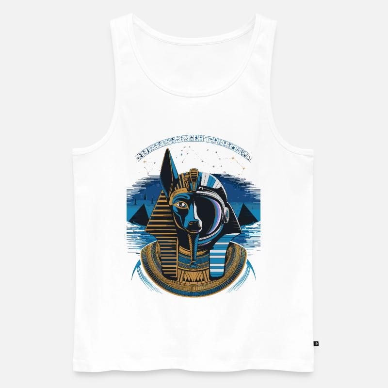 Conception hybride Anubis céleste - Débardeur bio Premium Homme - blanc