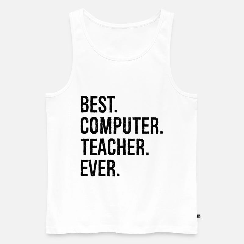 best computer teacher ever - Männer Premium Bio Tank Top - Weiß