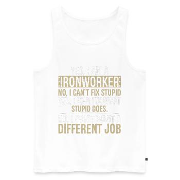 yes I am Ironworker no I can't fix stupid yes - Männer Premium Bio Tank Top - Weiß - Vorne - Michal (187cm)