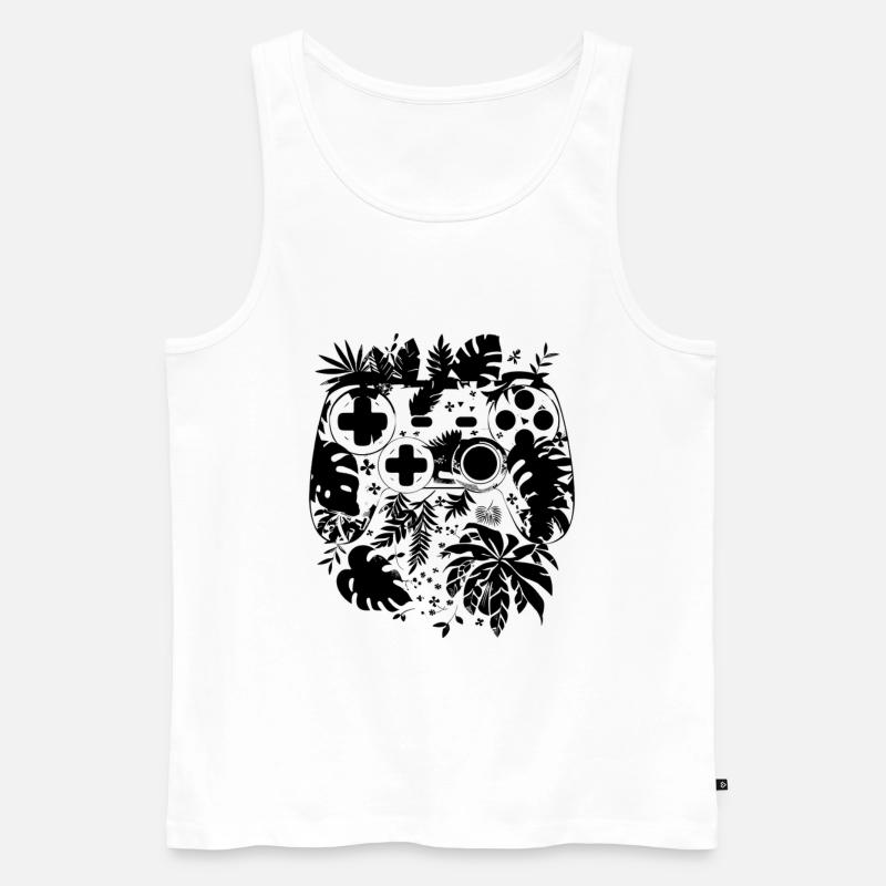 Spiel Controller Comic Stil - Männer Premium Bio Tank Top - Weiß