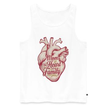 Mama: Das Herz unserer Familie - Einzigartiger Muttertag - Männer Premium Bio Tank Top - Weiß - Vorne - AI Model Male 178 light (178cm)
