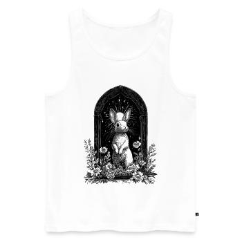 Boho Hase Bohemian Hasenmotiv Frühling Cottagecore - Männer Premium Bio Tank Top - Weiß - Vorne - Michal (187cm)