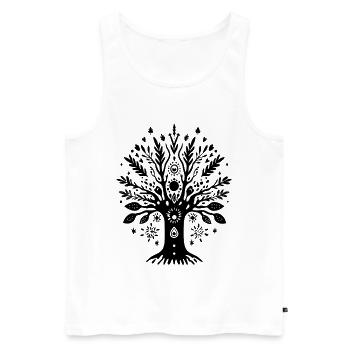 Bohemian Ethno Baum Tribal Natur Boho Geschenk - Männer Premium Bio Tank Top - Weiß - Vorne - Michal (187cm)