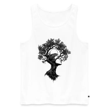 Boho Tree Woman Nature Abstract Graphic Mystical - Men's Premium Organic Tank Top - white - Front - AI Model Male 178 light (178cm)