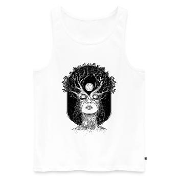 Boho Baum Frau Gaea Abstrakt Grafik Mystisch - Männer Premium Bio Tank Top - Weiß - Vorne - Michal (187cm)