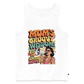 Mamas groovige Weisheit Lustiges Retro-Geschenk - Männer Premium Bio Tank Top - Weiß - Vorne - Michal (187cm)
