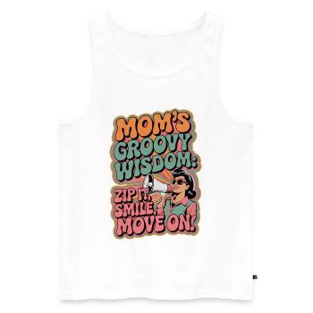 Mom’s Groovy Wisdom Cadeau rétro drôle - Débardeur bio Premium Homme - blanc - Devant - Michal (187cm)