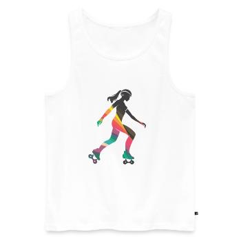 Fille de patin à roulettes - Débardeur bio Premium Homme - blanc - Devant - AI Model Male 178 light (178cm)