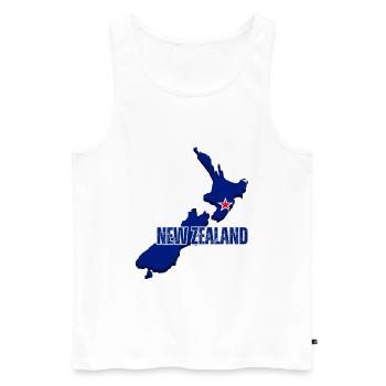 Flagge von Neuseeland, Landkarte von Neuseeland - Männer Premium Bio Tank Top - Weiß - Vorne - Michal (187cm)