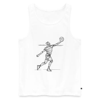 Dessin d’un joueur de volley-ball - Débardeur bio Premium Homme - blanc - Devant - Michal (187cm)
