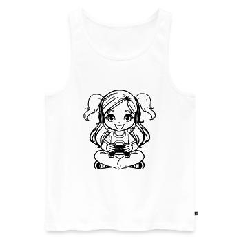 Videospiel Liebhaberin - Männer Premium Bio Tank Top - Weiß - Vorne - AI Model Male 178 light (178cm)