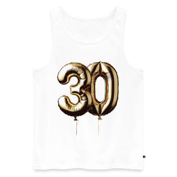 30 ans de ballon d’or en feuille de ballon cadeau - Débardeur bio Premium Homme - blanc - Devant - Michal (187cm)