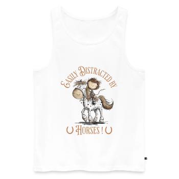Drolliges Pferd mit Reiter Und Pferde Spruch - Männer Premium Bio Tank Top - Weiß - Vorne - AI Model Male 178 light (178cm)