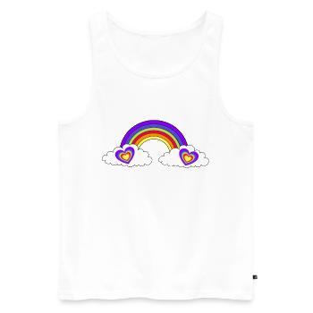 LGBT Regenbogen Herz Herzen - Männer Premium Bio Tank Top - Weiß - Vorne - AI Model Male 178 light (178cm)
