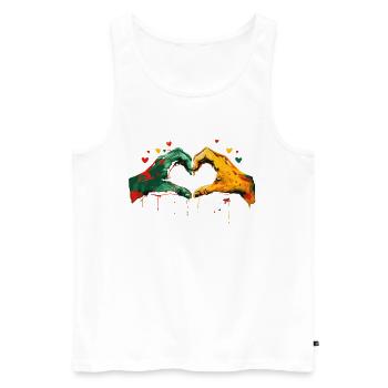 African Heart Black History Month African American - Männer Premium Bio Tank Top - Weiß - Vorne - Michal (187cm)