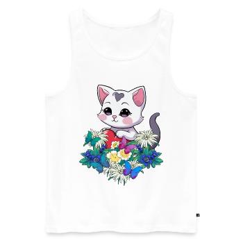 Frühling Katzen Katze Herz Tirol Österreich Kind - Männer Premium Bio Tank Top - Weiß - Vorne - Michal (187cm)