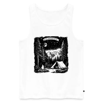 5 Milliarden Sterne Hotel Wandern Natur Geschenk - Männer Premium Bio Tank Top - Weiß - Vorne - Michal (187cm)