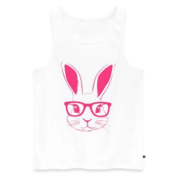 Kaninchen Brille Bunny Hasenohren Hase Geschenk - Männer Premium Bio Tank Top - Weiß - Vorne - Michal (187cm)