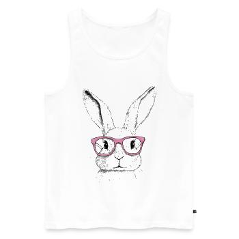 Hasenohren Bunny Brille Kaninchen Hase Geschenk - Männer Premium Bio Tank Top - Weiß - Vorne - Michal (187cm)