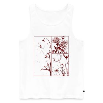 Campanule Chrysanthème Floral Cadeau Botanique - Débardeur bio Premium Homme - blanc - Devant - Michal (187cm)