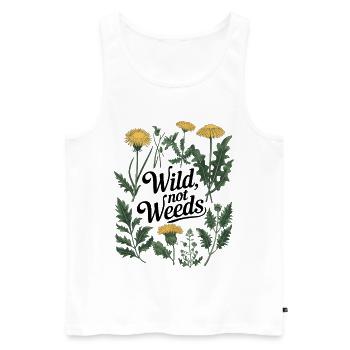 Wild, Not Weeds - Dandelion Botanical Design - Men's Premium Organic Tank Top - white - Front - AI Model Male 178 light (178cm)