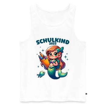 Schulkind 2025 Meerjungfrau Mädchen Einschulung - Männer Premium Bio Tank Top - Weiß - Vorne - Michal (187cm)