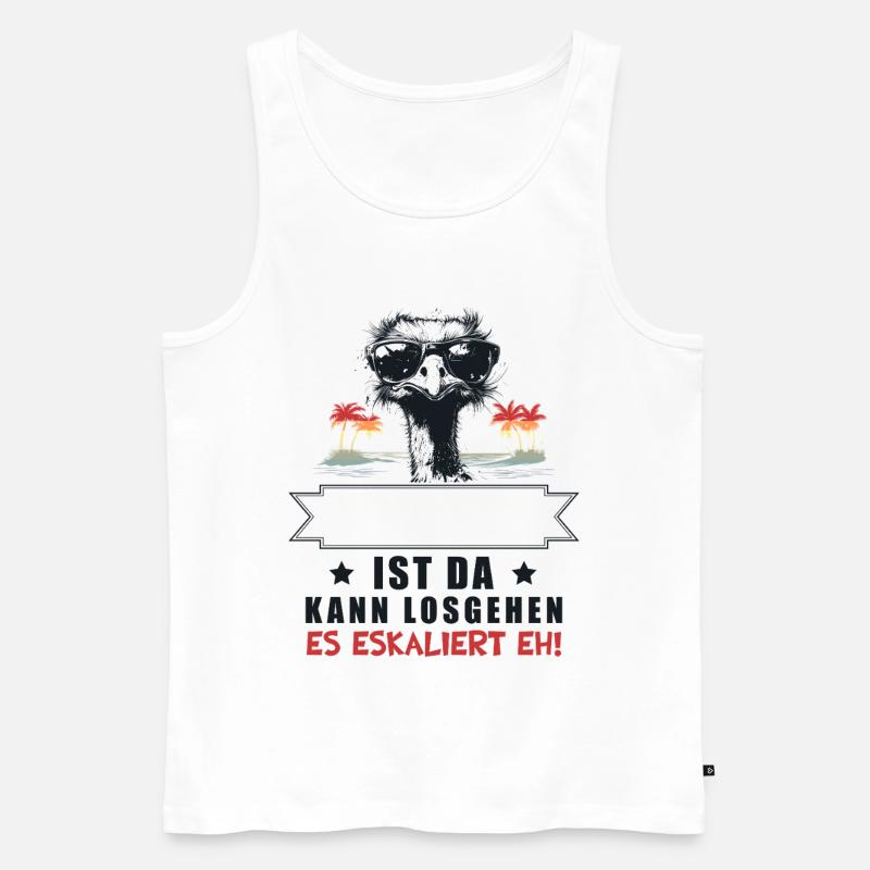 Es Eskaliert Eh! Strauß Name Personalisierbar - Männer Premium Bio Tank Top - Weiß