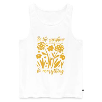 Blumen - Frühling - Be the sunshine - Spruch - Männer Premium Bio Tank Top - Weiß - Vorne - AI Model Male 178 light (178cm)