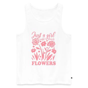 Juste une fille qui aime les fleurs - Blumen Spruch - Débardeur bio Premium Homme - blanc - Devant - Michal (187cm)