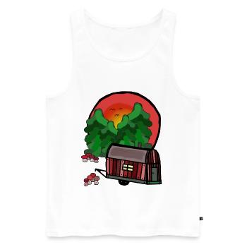 Bauwagen Natur Urlaubsreif Camping Campen - Männer Premium Bio Tank Top - Weiß - Vorne - Michal (187cm)