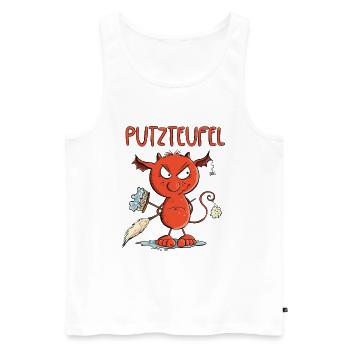 Lustiger Putzteufel Putzen Reinigungskraft Hygiene - Männer Premium Bio Tank Top - Weiß - Vorne - Michal (187cm)
