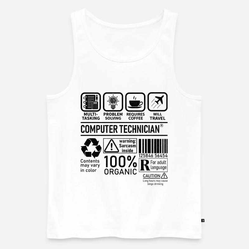 Computer Technician multi tasking problem solving - Men's Premium Organic Tank Top - white