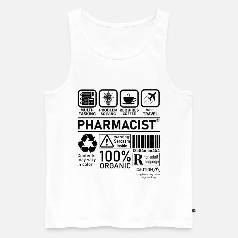 Pharmacist multi tasking problem solving - Männer Premium Bio Tank Top - Weiß