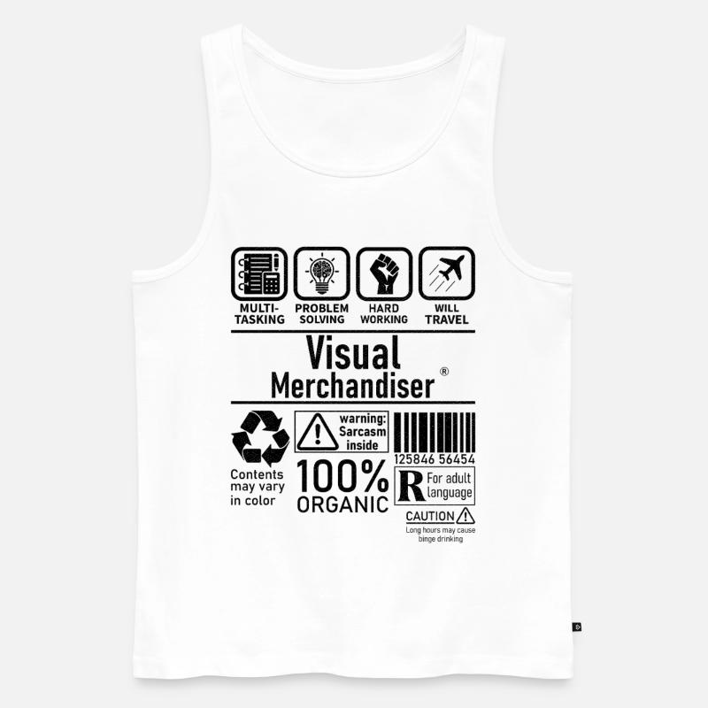 Visual Merchandiser multi tasking problem solving - Männer Premium Bio Tank Top - Weiß