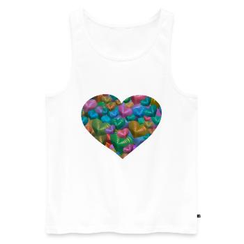 Coeurs Coeurs Saint-Valentin - Débardeur bio Premium Homme - blanc - Devant - Michal (187cm)