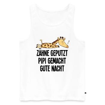 Giraffe Gute Nacht Witzig Zähne Geputzt Geschenk - Männer Premium Bio Tank Top - Weiß - Vorne - Michal (187cm)