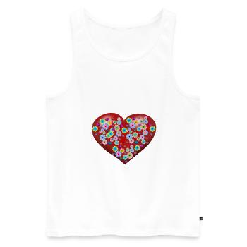 Muttertag Herz Herzen Blumen Geburtstag Valentin - Männer Premium Bio Tank Top - Weiß - Vorne - AI Model Male 178 light (178cm)