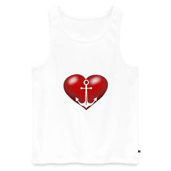 Ancre Maritime Sailor Heart Hearts - Débardeur bio Premium Homme - blanc - Devant - Michal (187cm)