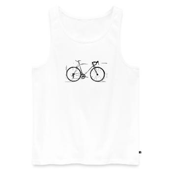 Fine Bicycle Drawing Perfect for Cycling Lovers - Men's Premium Organic Tank Top - white - Front - AI Model Male 178 light (178cm)