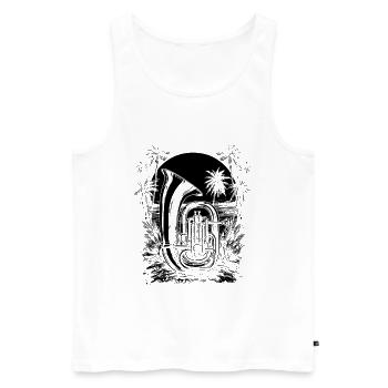 Dessin de tuba - Débardeur bio Premium Homme - blanc - Devant - Michal (187cm)