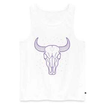 Earth Symbol Bull Skull | Mystic Minimal Art - Men's Premium Organic Tank Top - white - Front - AI Model Male 178 light (178cm)