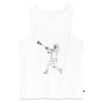 Croquis du joueur de crosse - Débardeur bio Premium Homme - blanc - Devant - Michal (187cm)