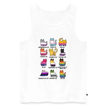 Niedliche Retro LGBT Katze Cat Pride & Equality - Männer Premium Bio Tank Top - Weiß - Vorne - Michal (187cm)